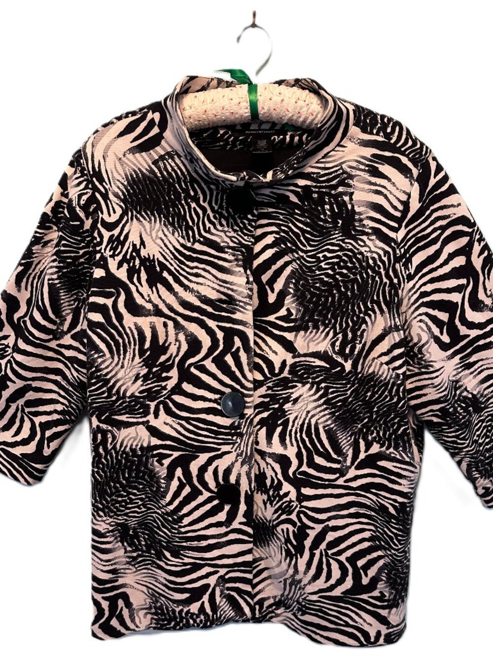 Ashley Stewart Zebra Print Statement Jacket Black & Cream Size 16